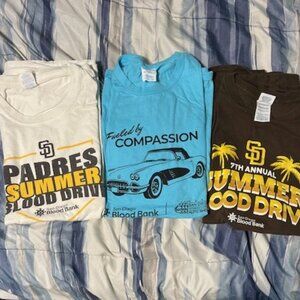 San Diego Blood Bank Blood Drive T-shirts! 2 Padres, 1 SD Int'l Auto Show